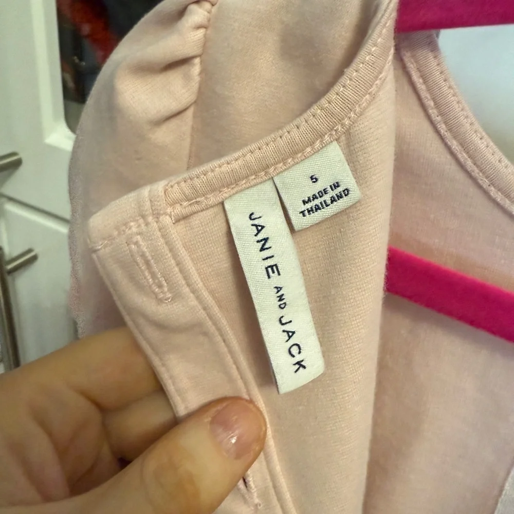 Janie and Jack Light Pink Dress with Lace Detail Size 5